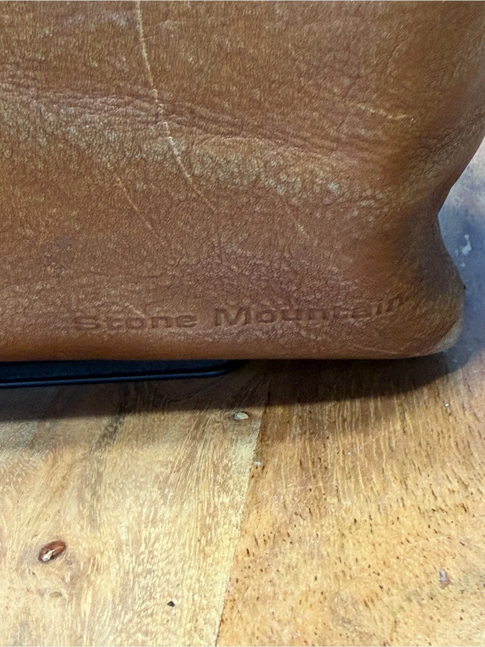 Boho Stone Mountain Vintage Y2K Distressed Tan Leather Bag - Picture 14 of 16